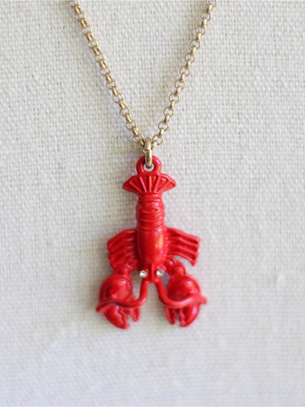 J. Crew | Enamel Lobster Pendant Necklace - Picture 4 of 6